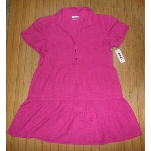 DKNY Women's SZ 12‎ Pullover Pink Flutter-Dress~NWT